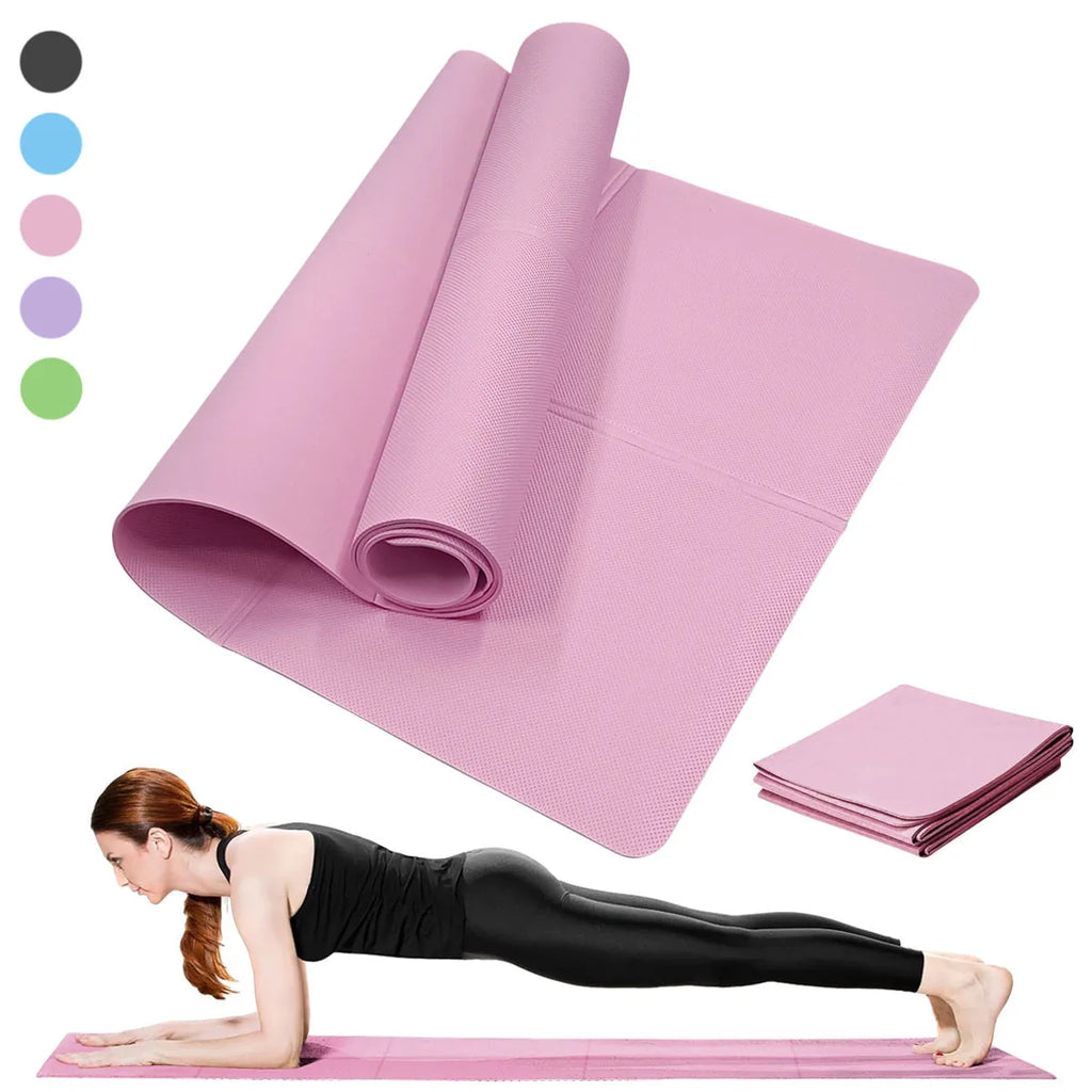Non-Slip Yoga & Pilates Mat – 3mm / 4mm / 6mm Fitness Exercise Pad