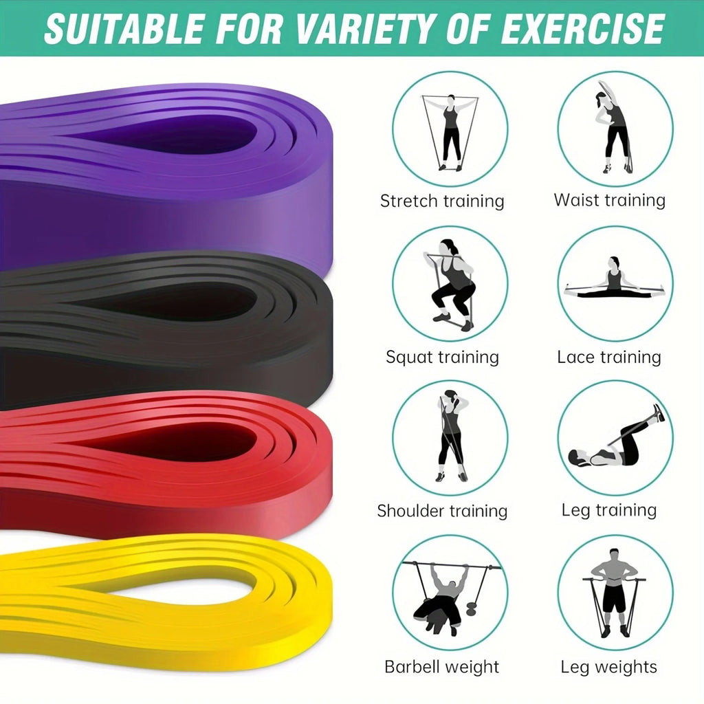 Resistance Bands – Starter Set[Bundle] - Medium Tension  Exercise and Pull Up 4pcs】