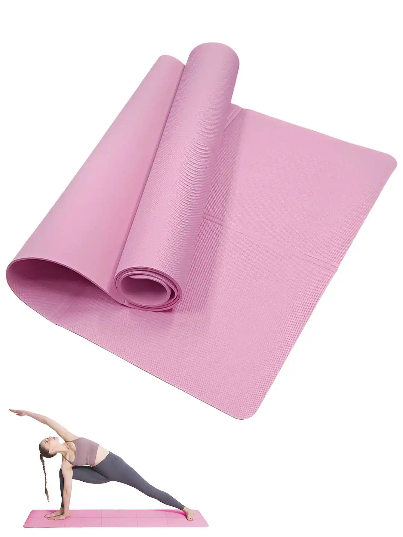 Non-Slip Yoga & Pilates Mat – 3mm / 4mm / 6mm Fitness Exercise Pad