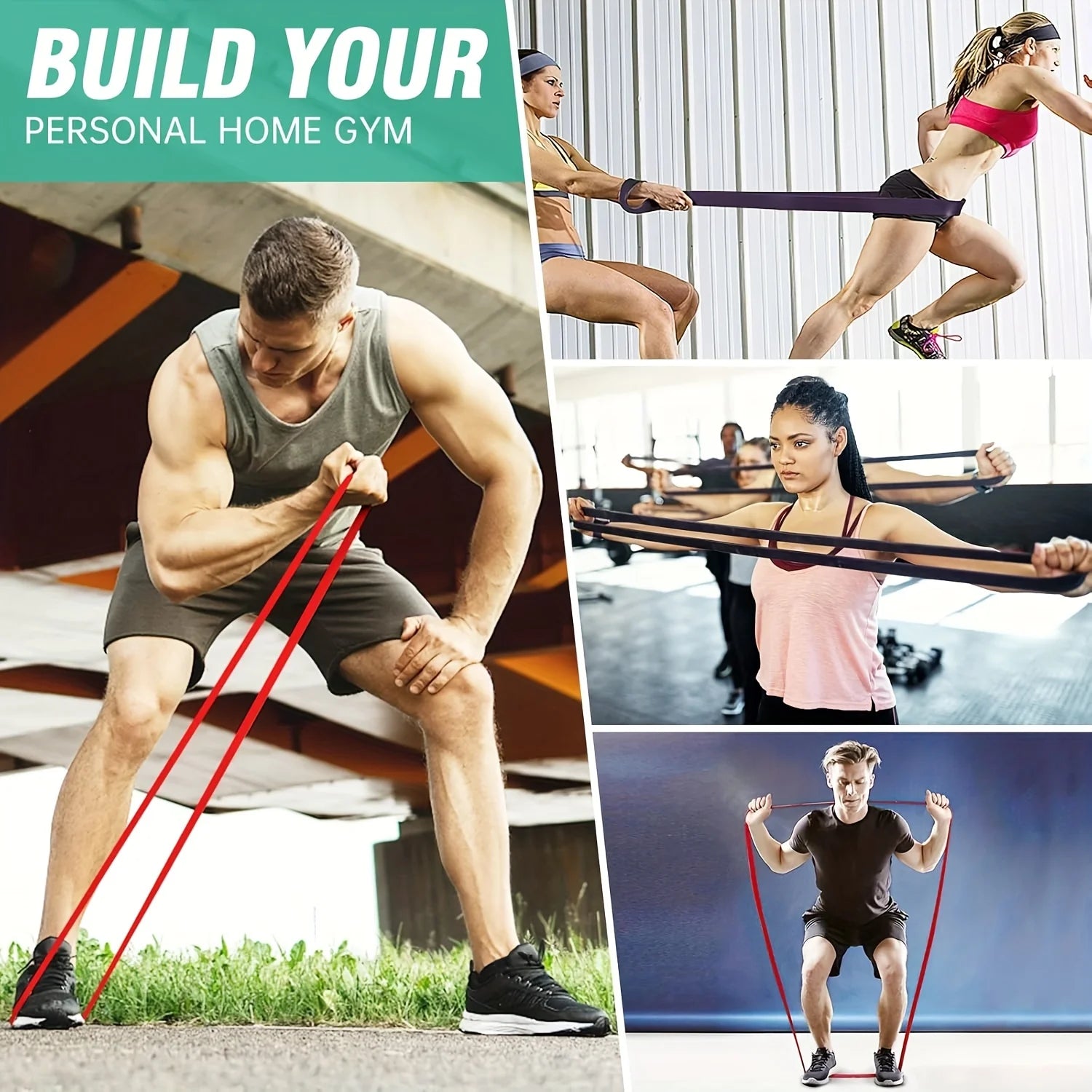 Resistance Bands – Starter Set[Bundle] - Medium Tension  Exercise and Pull Up 4pcs】