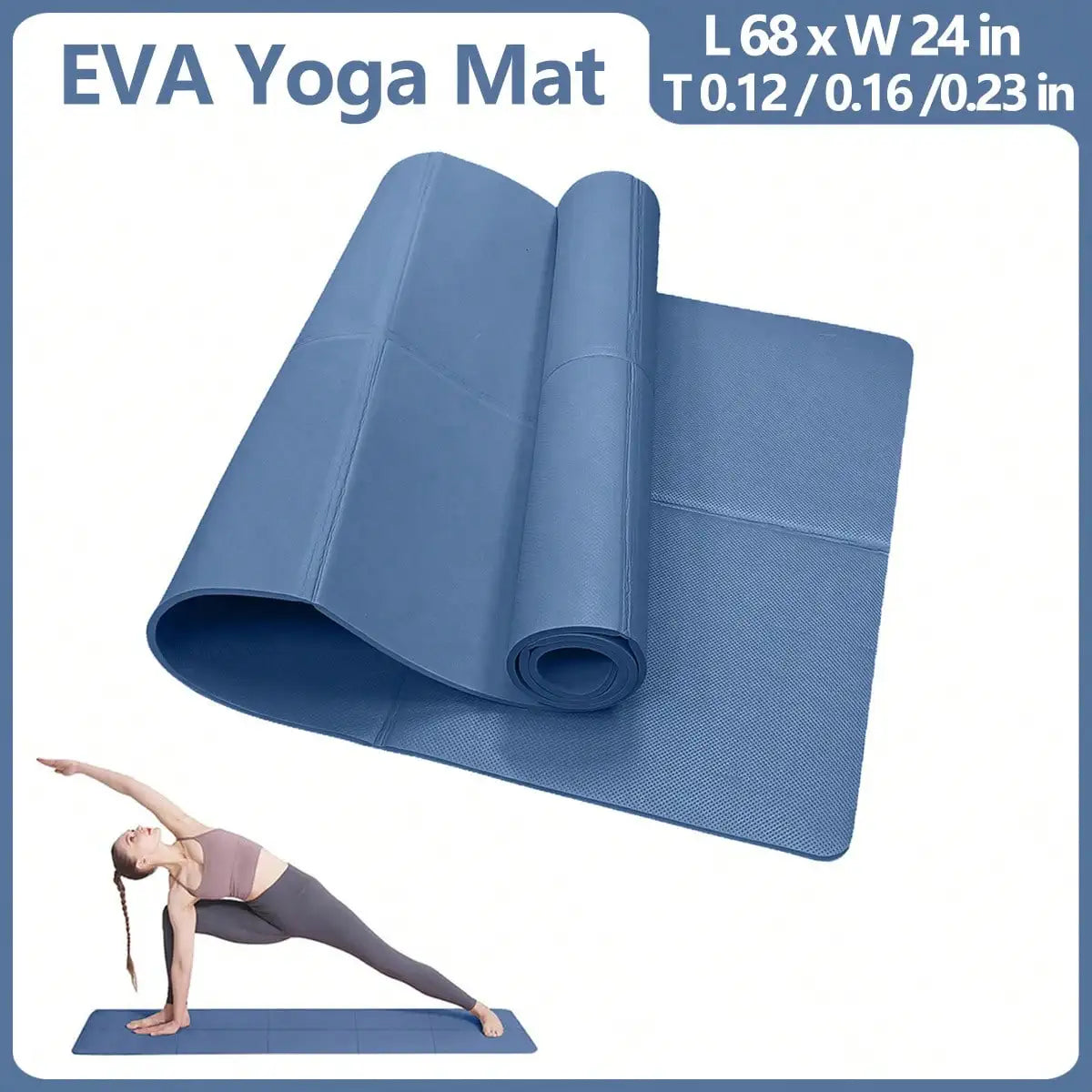 Non-Slip Yoga & Pilates Mat – 3mm / 4mm / 6mm Fitness Exercise Pad