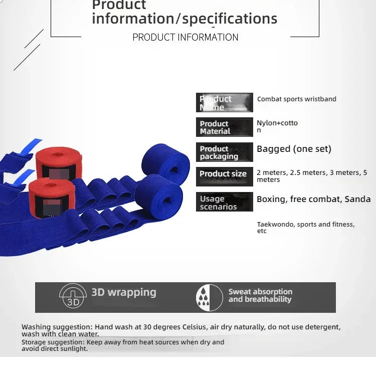 Venom Boxing Hand Wraps – 3M & 5M | Wrist & Knuckle Support